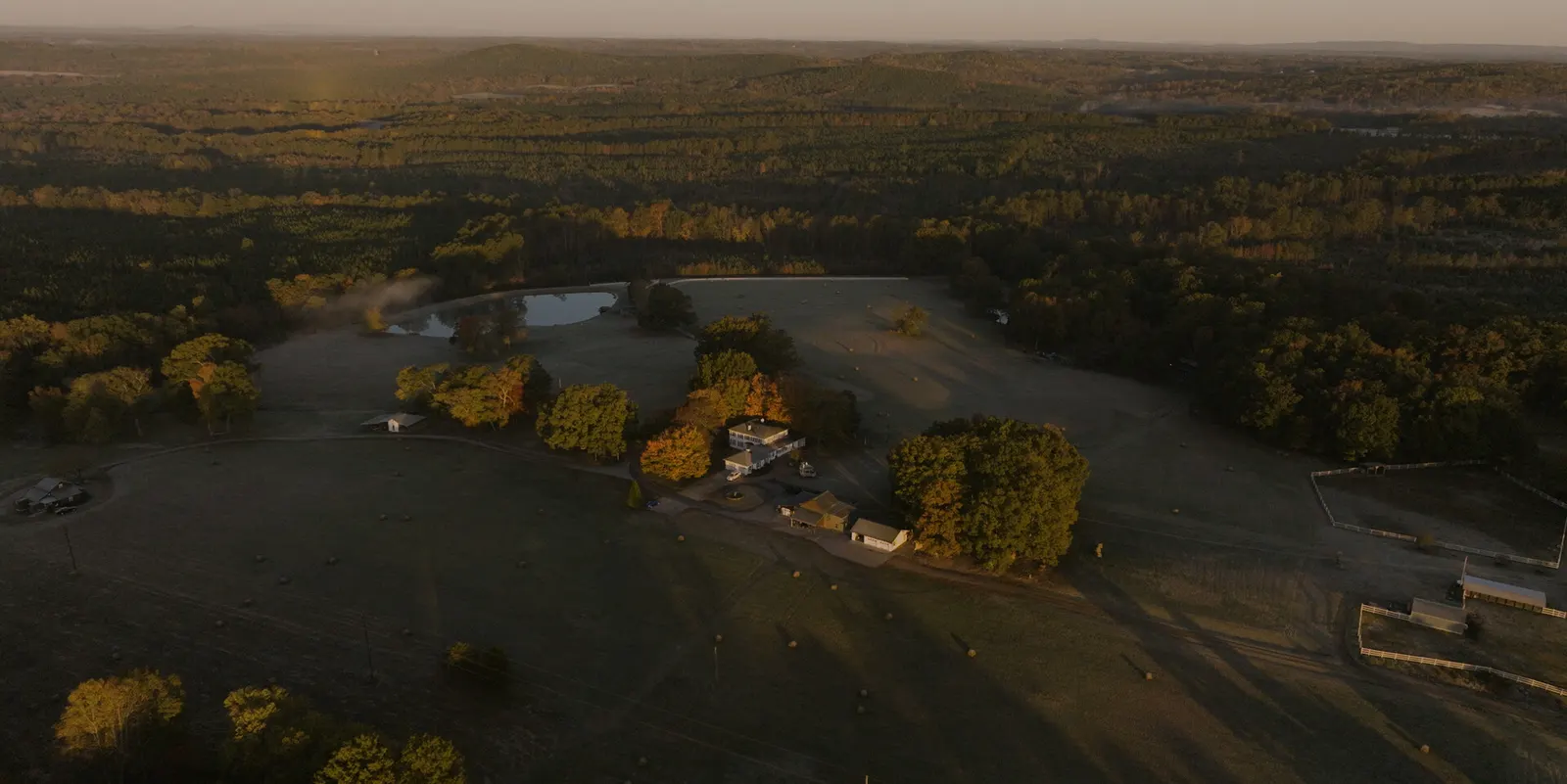 Aerial drone shot at golden hour